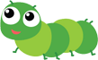 green color happy caterpillar