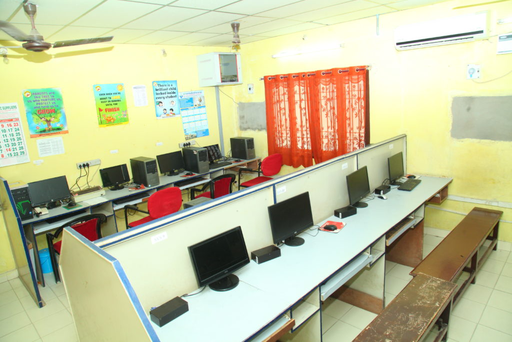 smartclass room with laptops