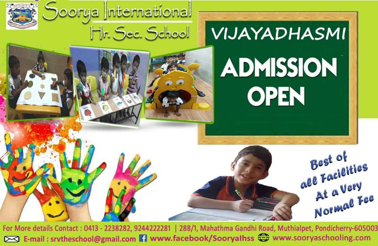 Admission open in top school in pondicherry